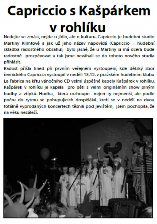 Capriccio s Kašpárkem v rohlíku