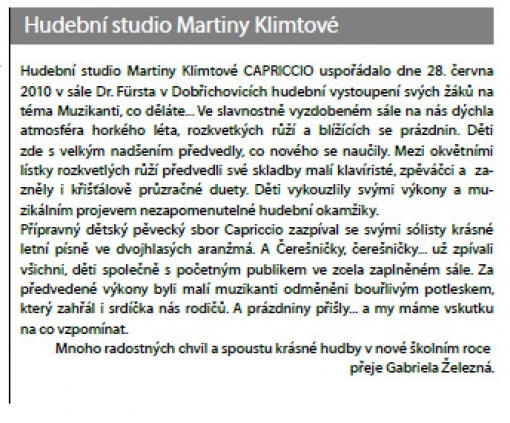Hudební studio Martiny Klimtové